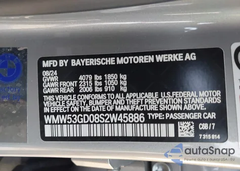 2025 Mini Hardtop Cooper S из США, поврежденный, VIN WMW53GD08S2W45886